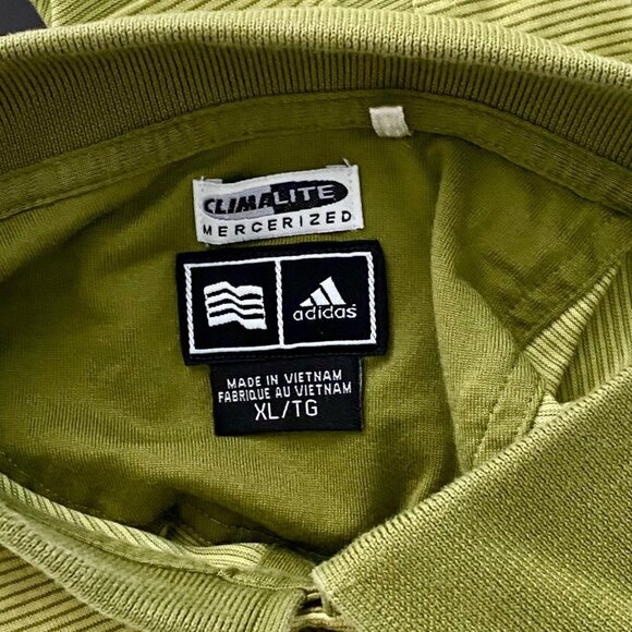 Adidas Climalite Green Striped Polo Shirt Men's XL - Picture 7 of 10